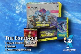 You will get a Draft Booster Display, a Bundle and a Collector Booster from March of the Machine, together with a Buy a Box promo (so long as supplies last). You will save CHF 12.80 compared to regular price
